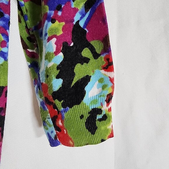 Joseph A Cardigan Medium Womens 3/4 Sleeve Colorful Button Up Grannycore - Picture 3 of 6